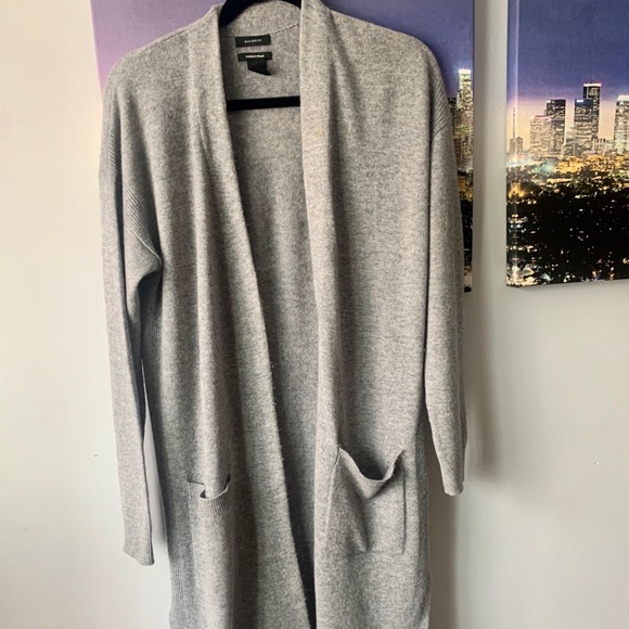 :HALOGEN: Rib Knit Wool & Cashmere Cardigan - Picture 5 of 8